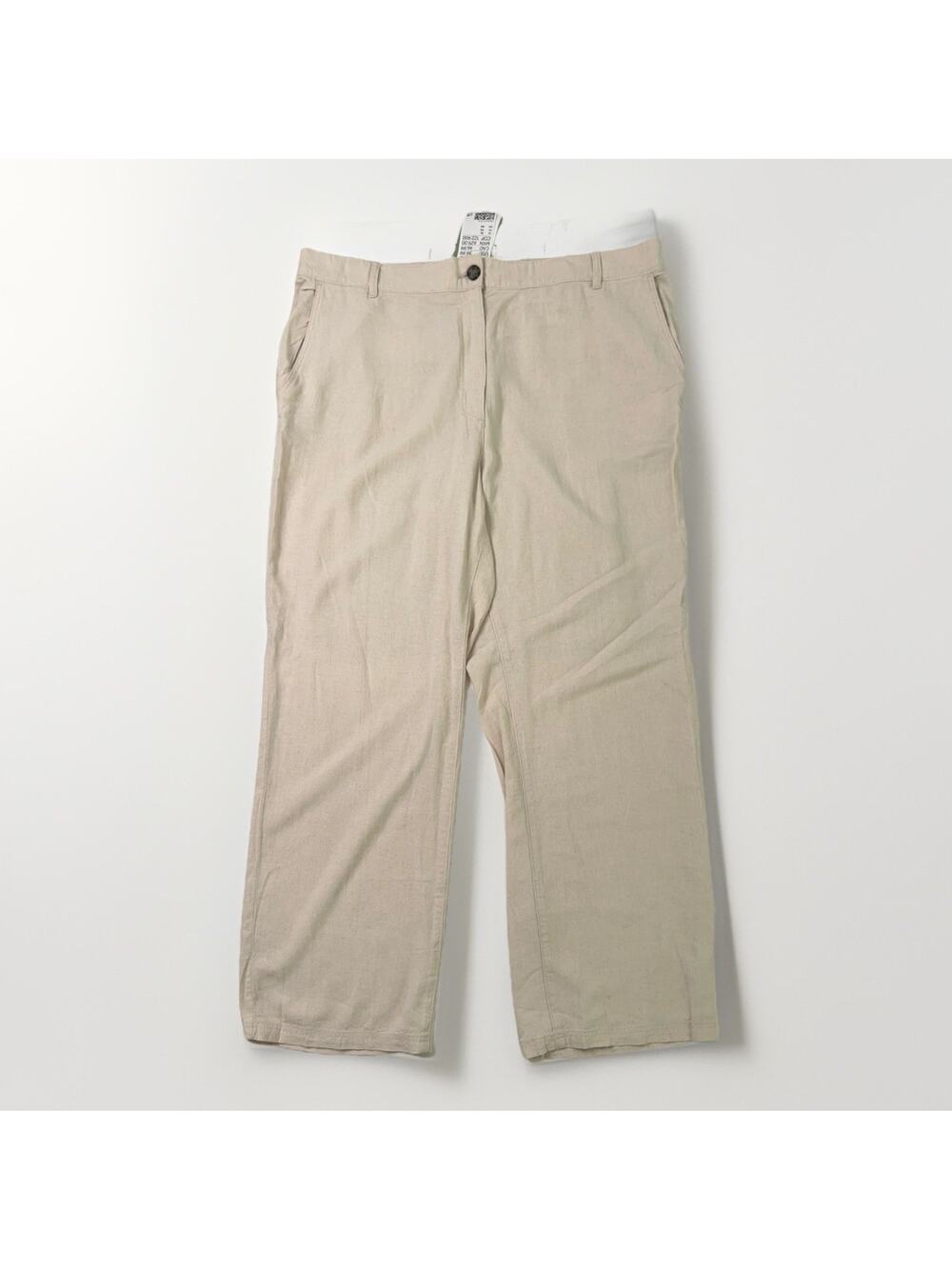 H&M Women’s Linen Blend Pants Size XL Beige